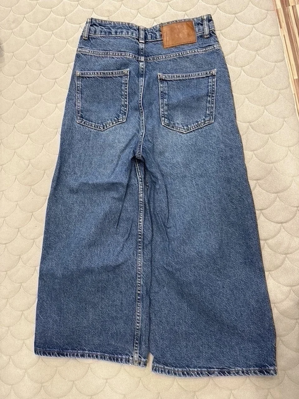 Женские джинсы синие zara широкие - миниатюра 3
