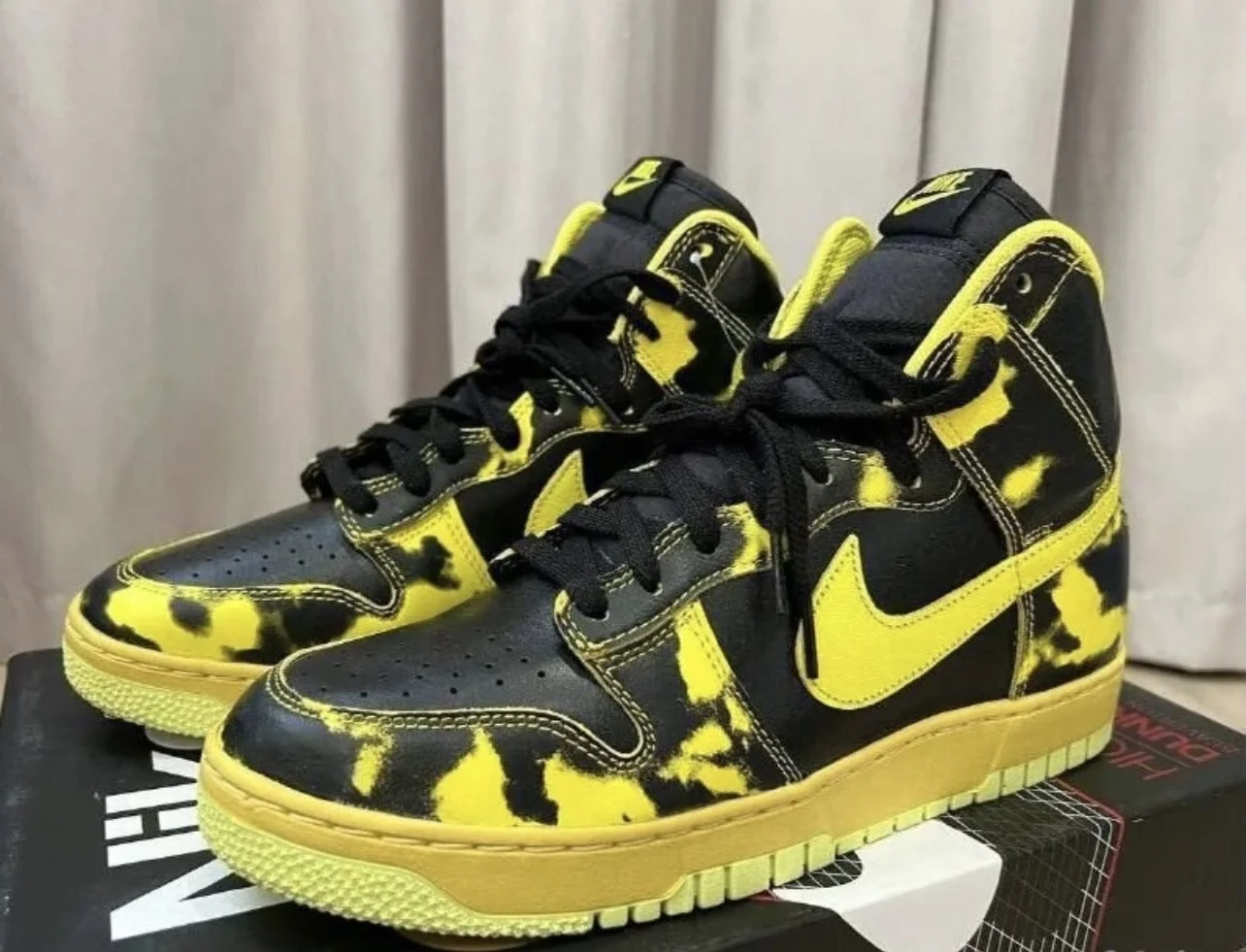Nike Dunk High 1985 Yellow Acid Wash 15 us - изображение 1