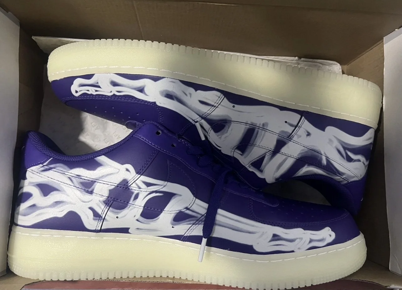 Nike Air Force 1 Purple Skeleton 15us - миниатюра 2
