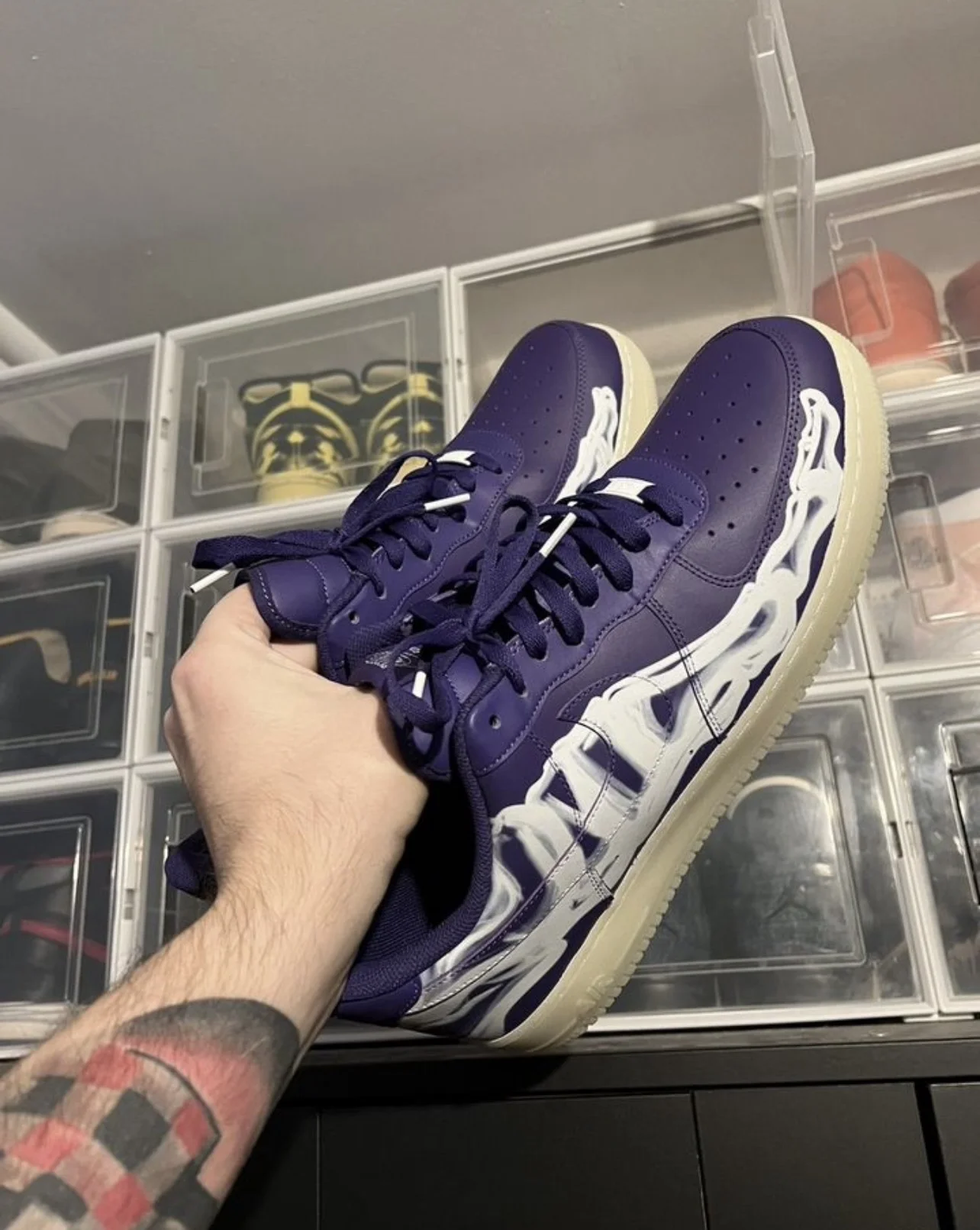 Nike Air Force 1 Purple Skeleton 15us - миниатюра 4