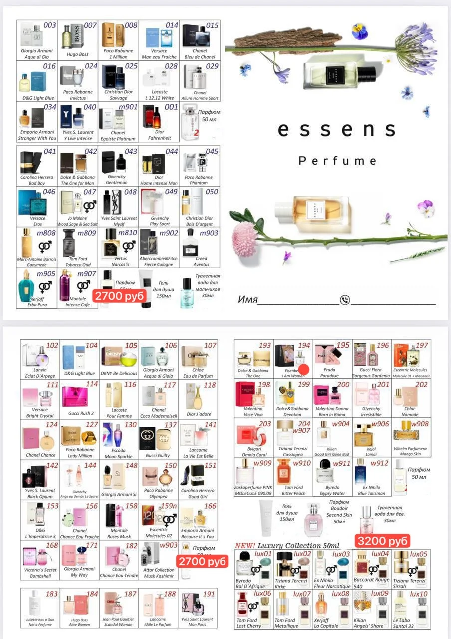 Номерные духи Essens - миниатюра 2