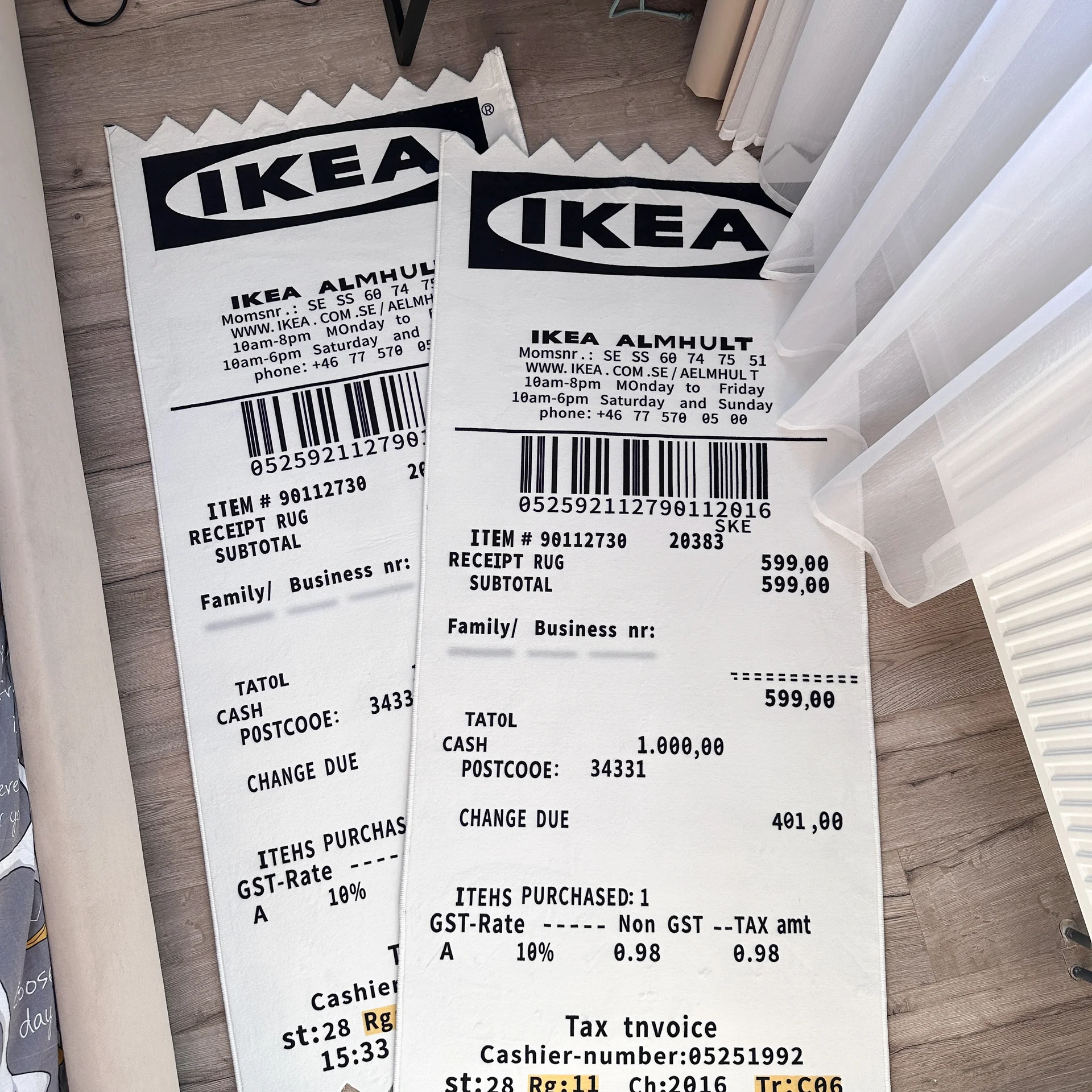 Ковер IKEA x Off White чек Markerad Receipt - изображение 1