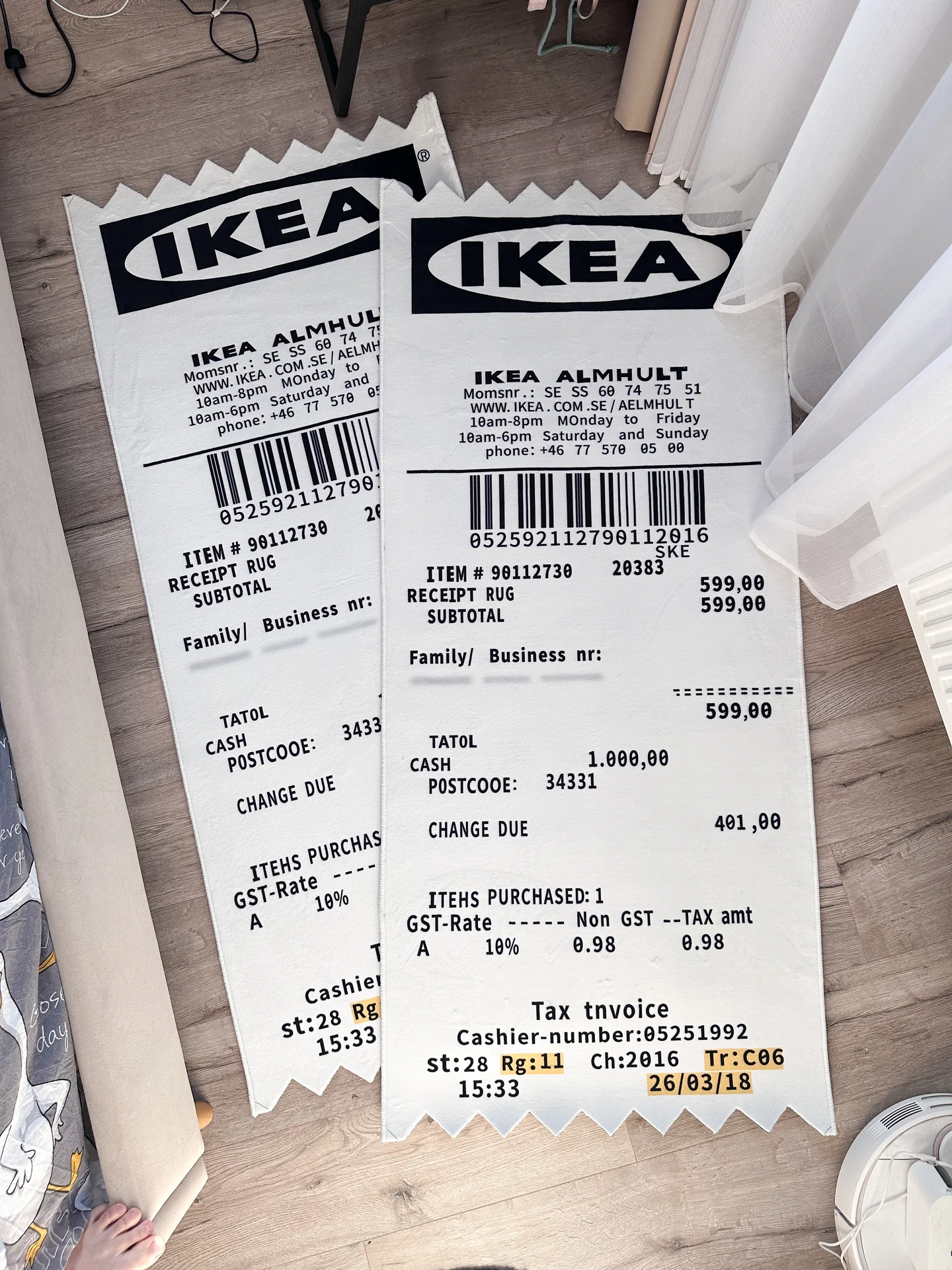Ковер IKEA x Off White чек Markerad Receipt - миниатюра 7