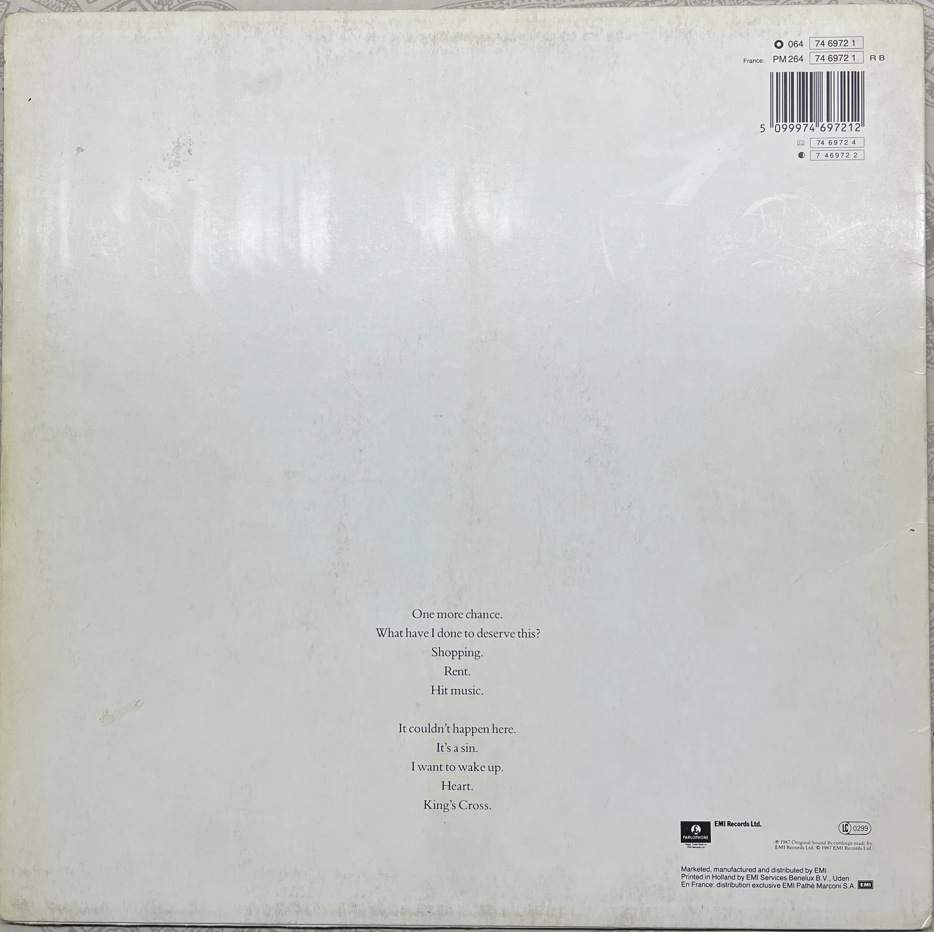 Pet Shop Boys Actually 1987 lp - миниатюра 2