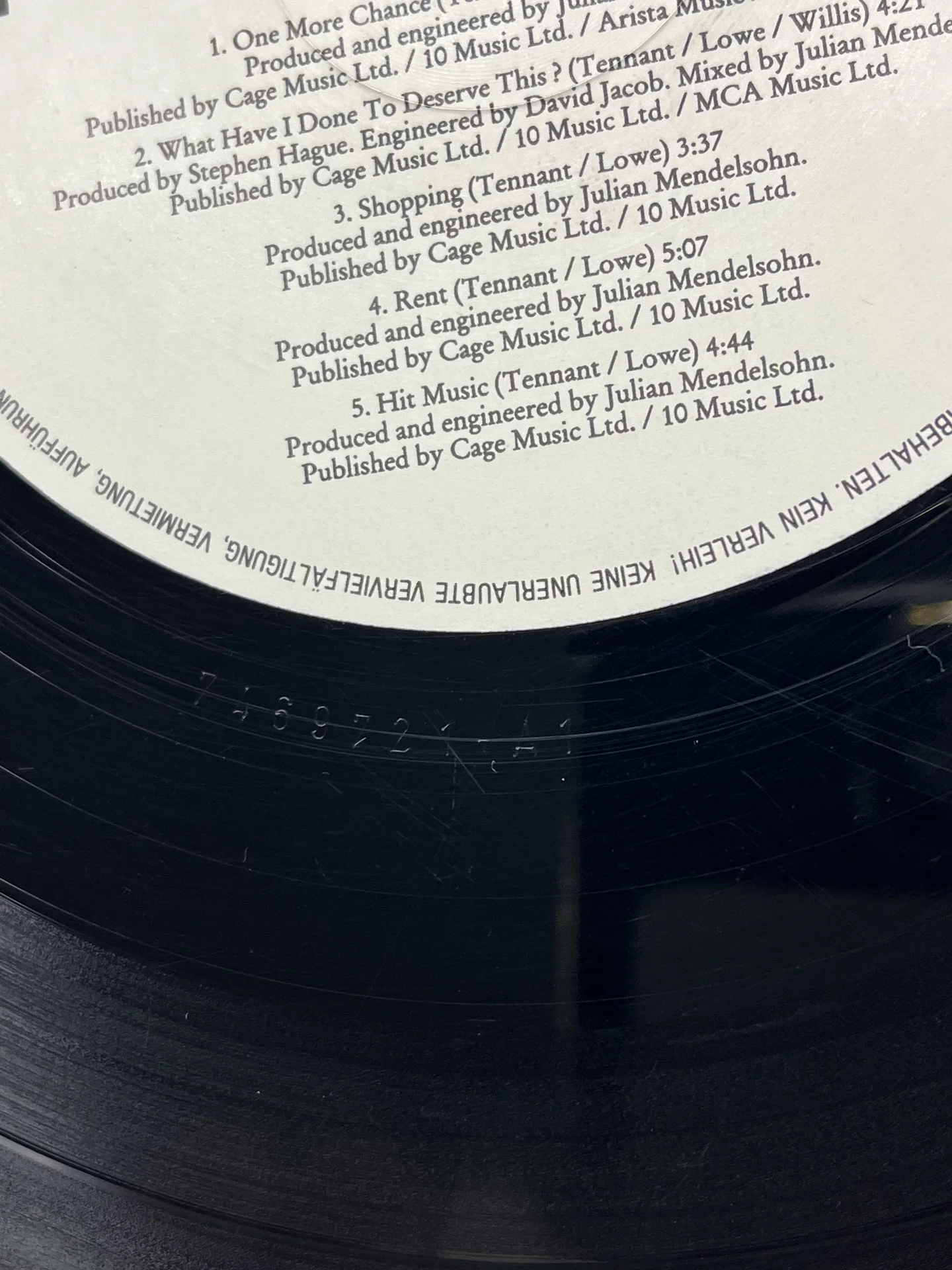 Pet Shop Boys Actually 1987 lp - миниатюра 6