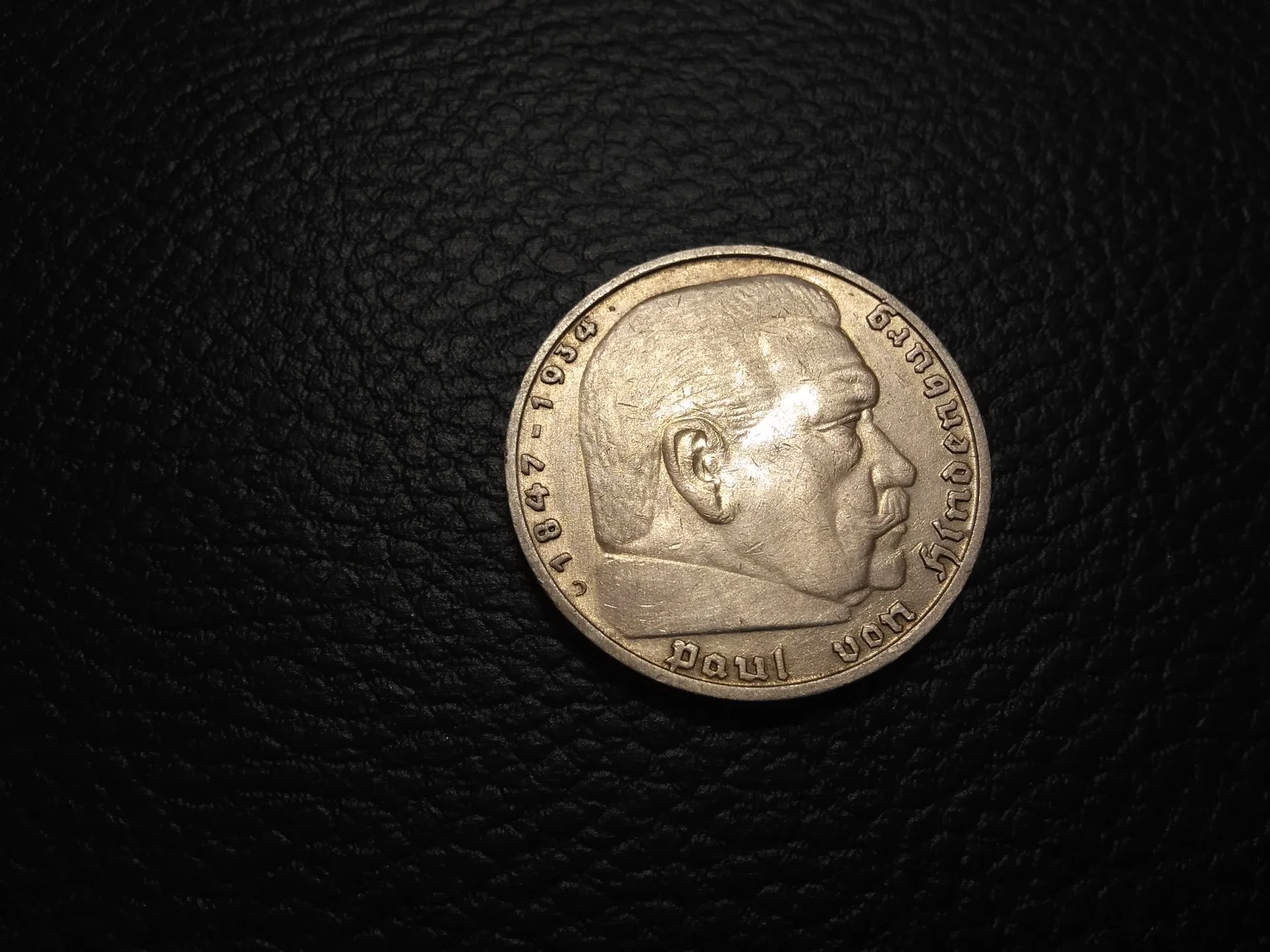 5 марок Германия 1936 год. Серебро 900°. Вес 13,88 грамм.Двор D - миниатюра 2