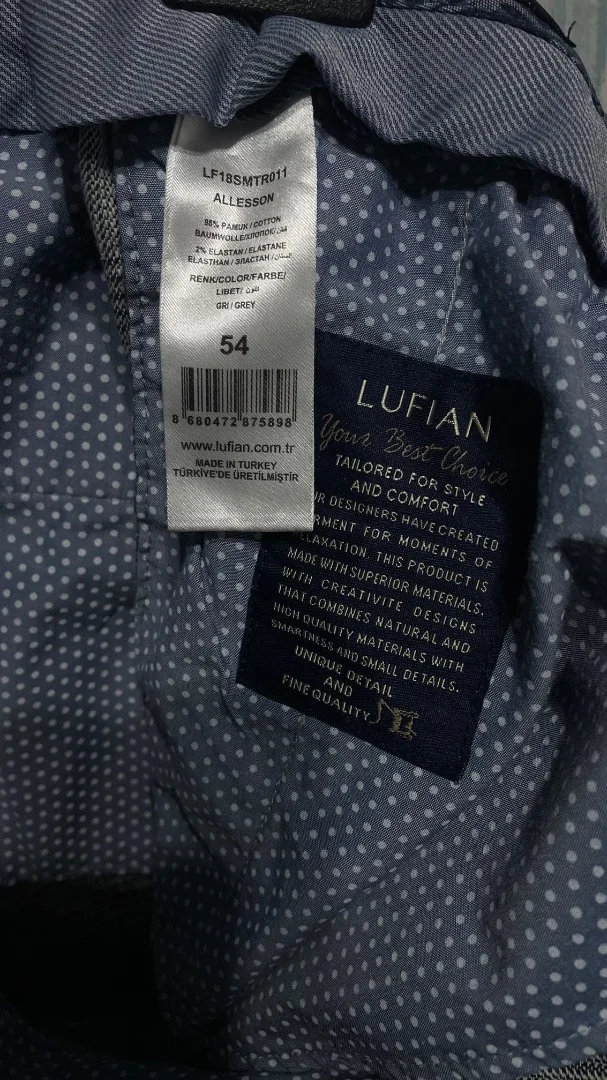 Брюки мужские Lufian новые, р.54, хлопок, клетка - миниатюра 4