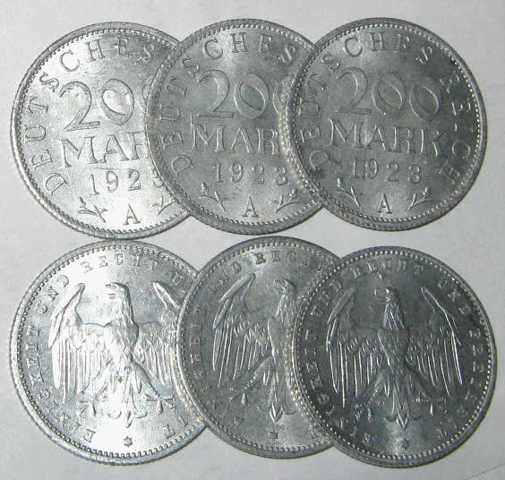 Германия Веймар 200 марок 1923г A UNC - миниатюра 2