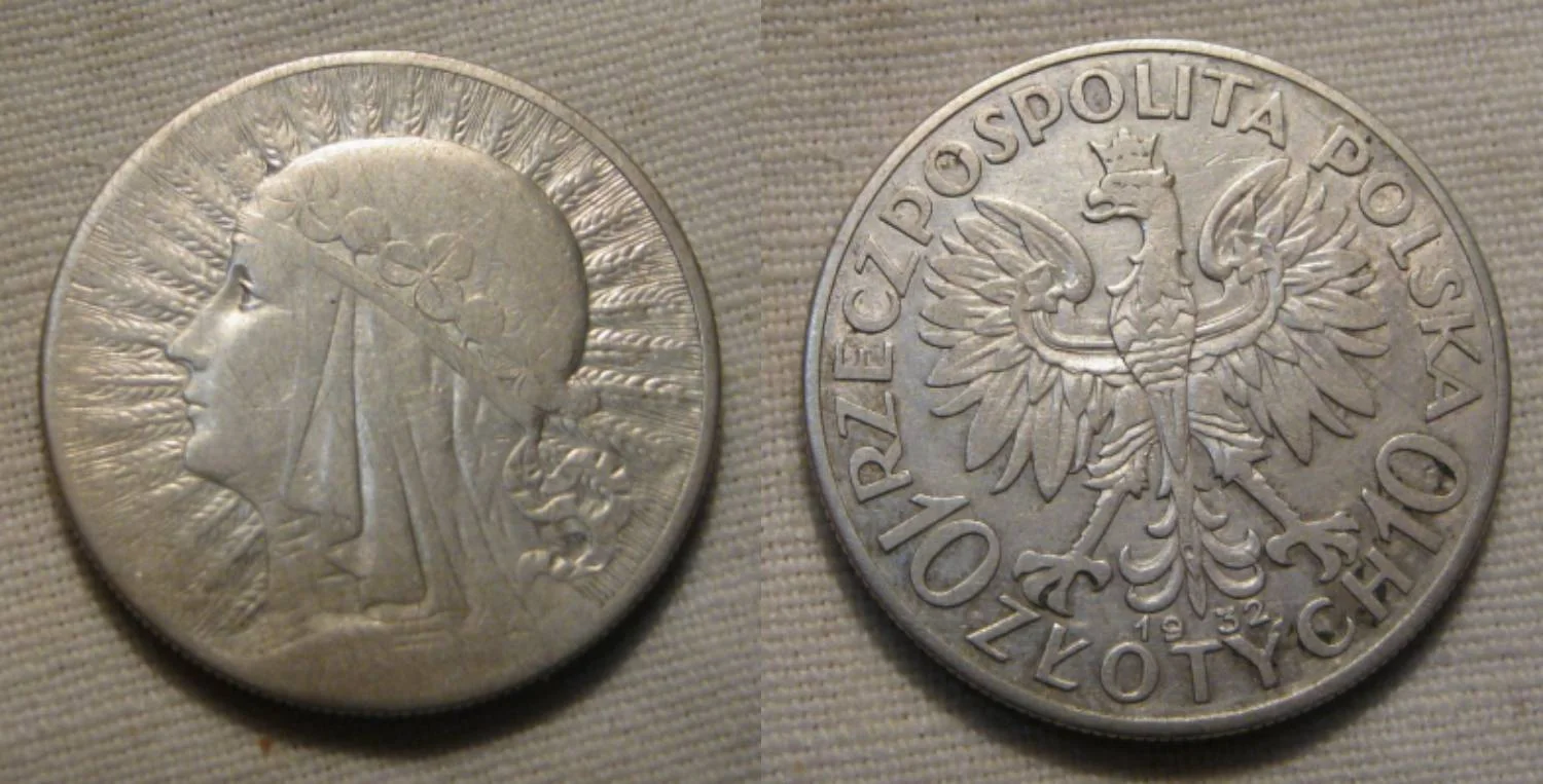 Польша 10 злотых 1932/33гг на выбор. - миниатюра 2