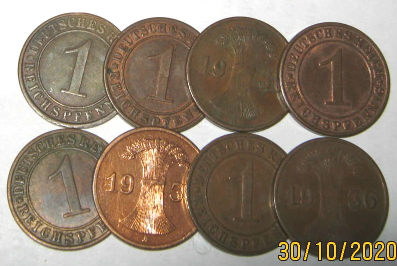 Германия Веймар 1 reichspfennig 1936г