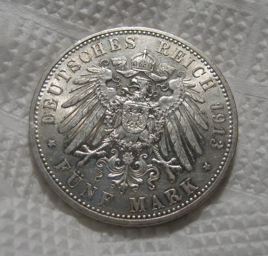 Германия Пруссия 5 марок 1913/14гг Вильгельм II - миниатюра 2