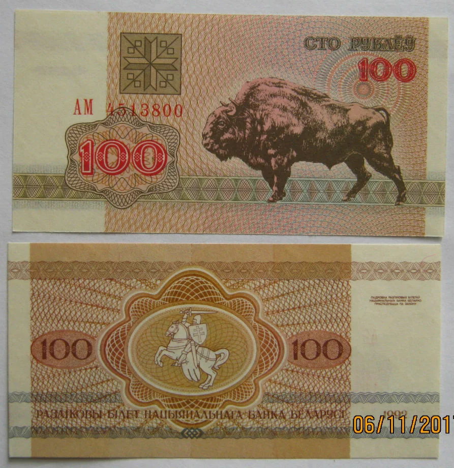 Беларусь 100 рублей 1992г UNC/пресс - изображение 1