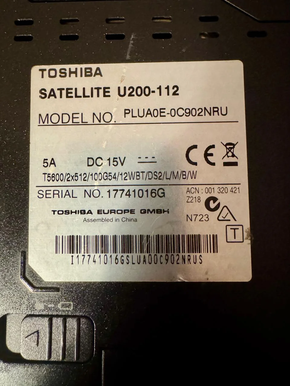 Ноутбук Тошиба U200-112 - миниатюра 6