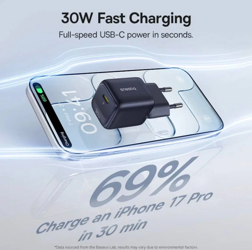 Baseus 30W GaN Быстрое Зарядное Устройство - миниатюра 4