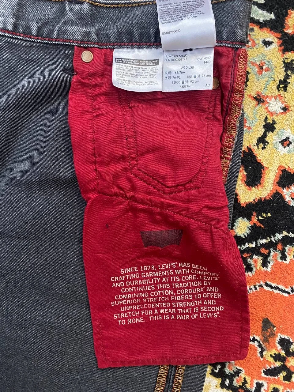Редкие Levi’s 501 Skateboarding Corduroy Dark gray - миниатюра 12