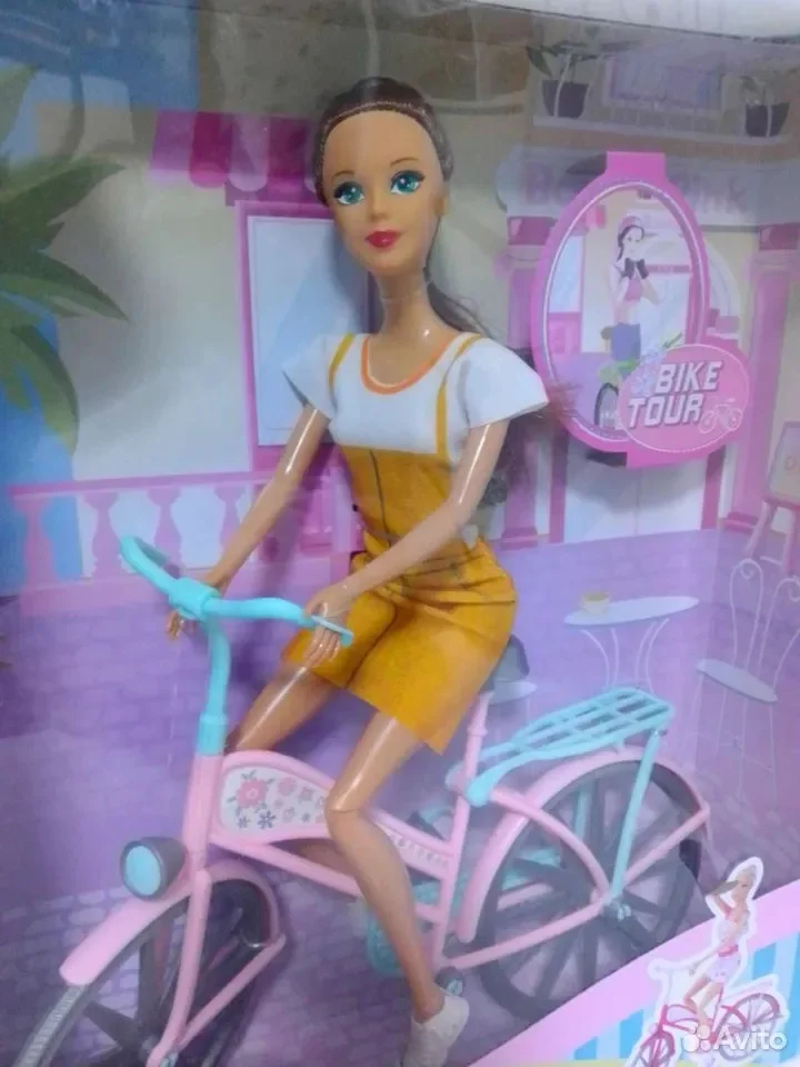 Новая Кукла на велосипеде Велосипед для Барби Barbie - изображение 1
