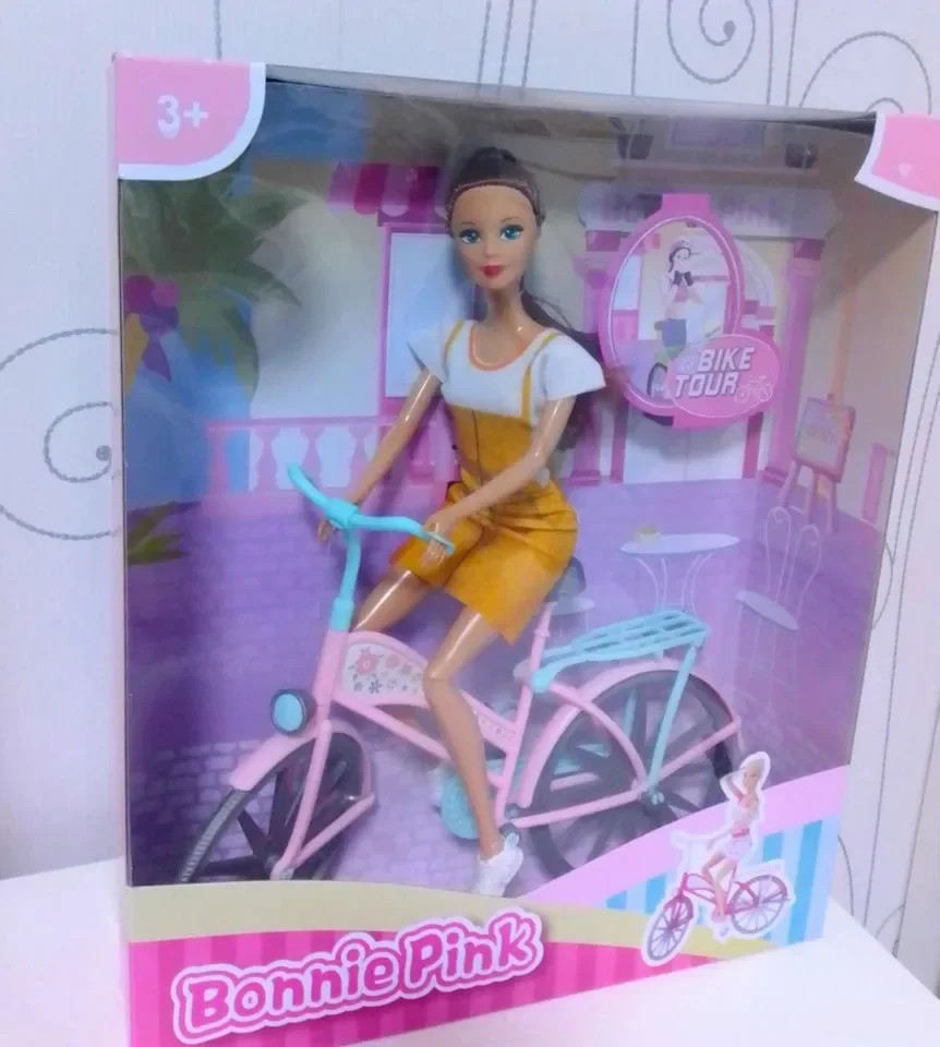 Новая Кукла на велосипеде Велосипед для Барби Barbie - миниатюра 4