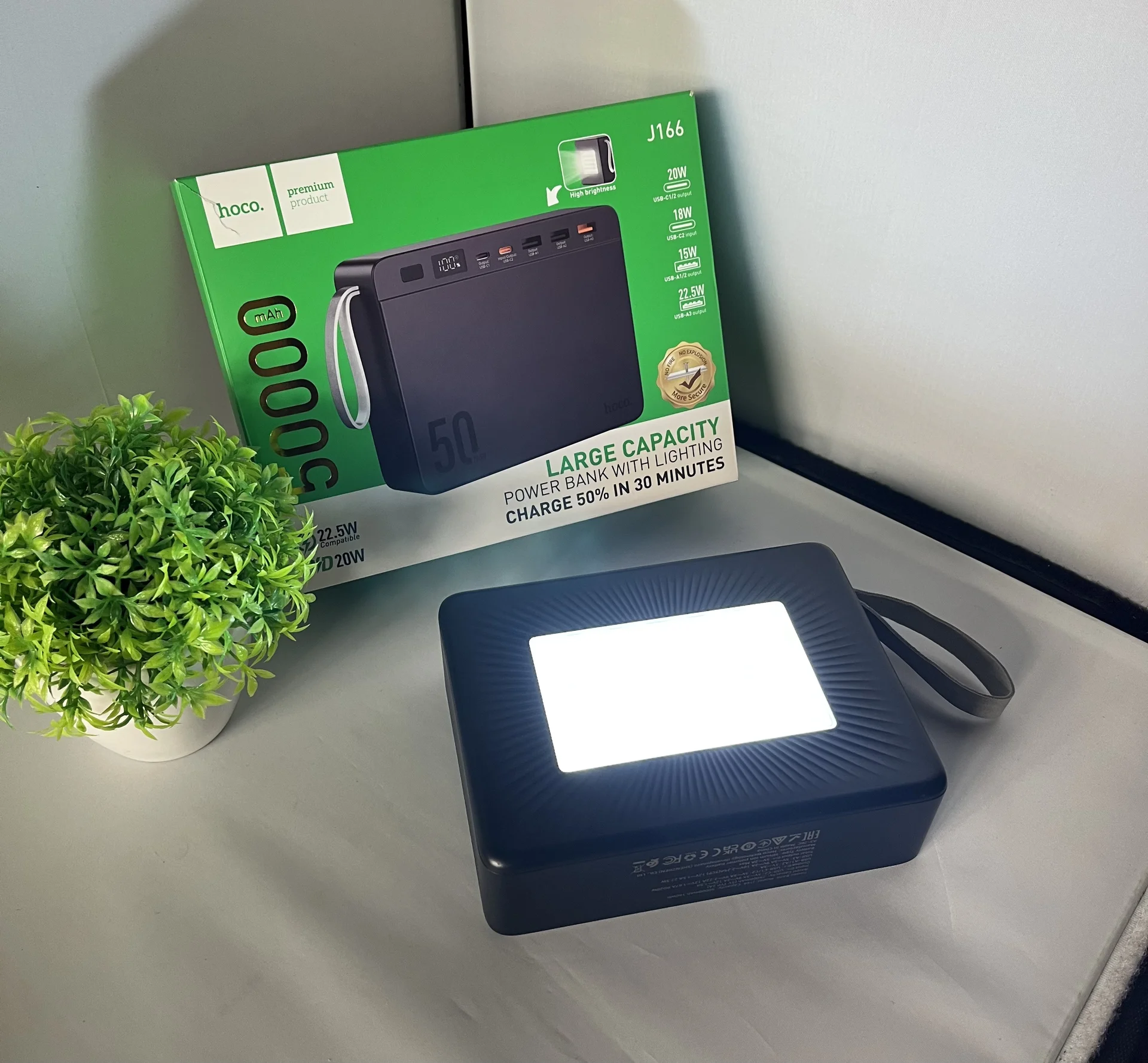 Портативный аккумулятор PowerBank Hoco J166, 50000 - миниатюра 2
