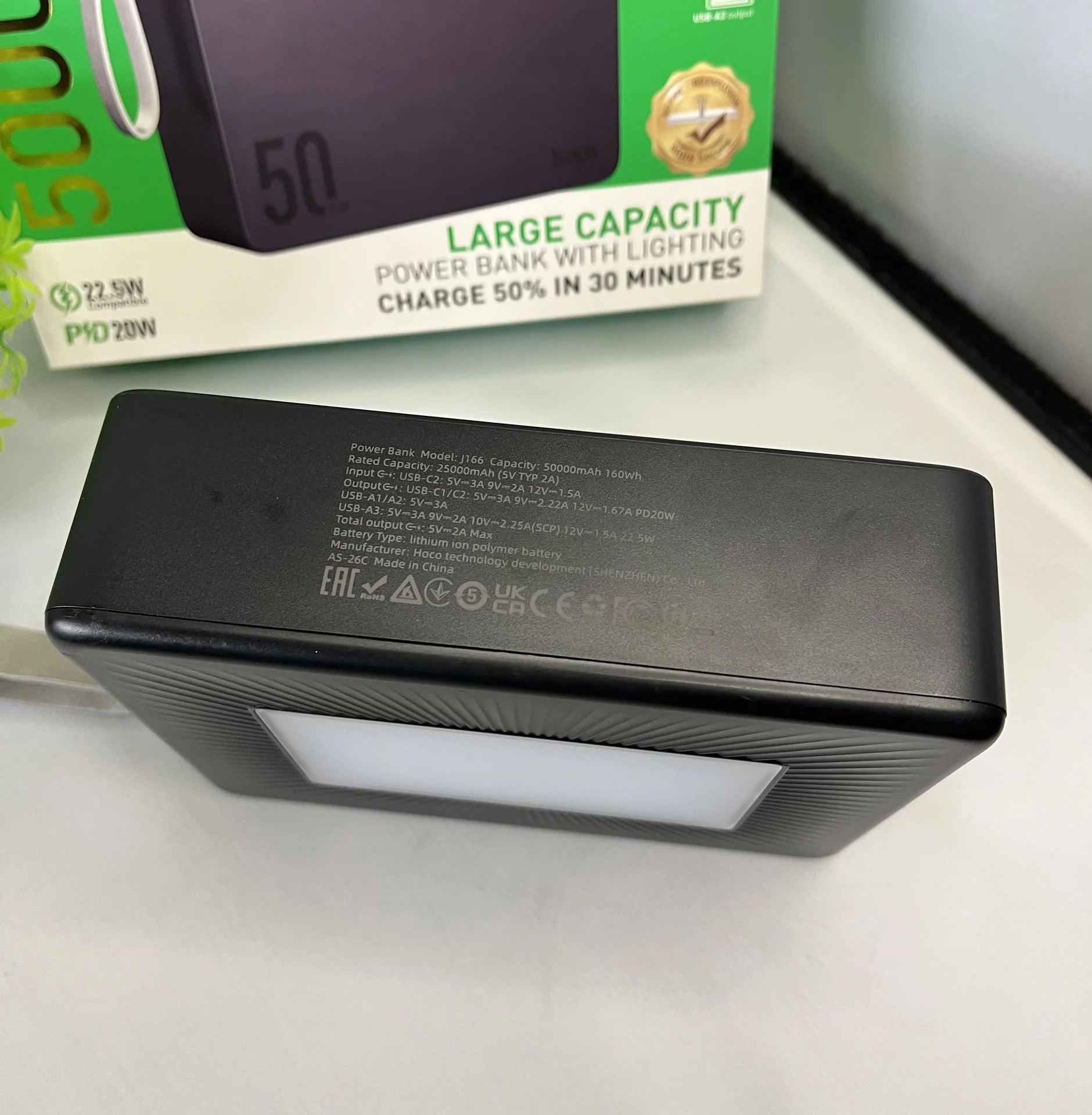 Портативный аккумулятор PowerBank Hoco J166, 50000 - миниатюра 4