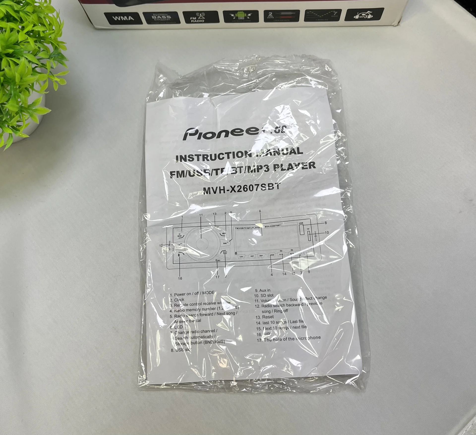 Автомагнитола 1Din Pioneer MVH-X2607SBT - миниатюра 2