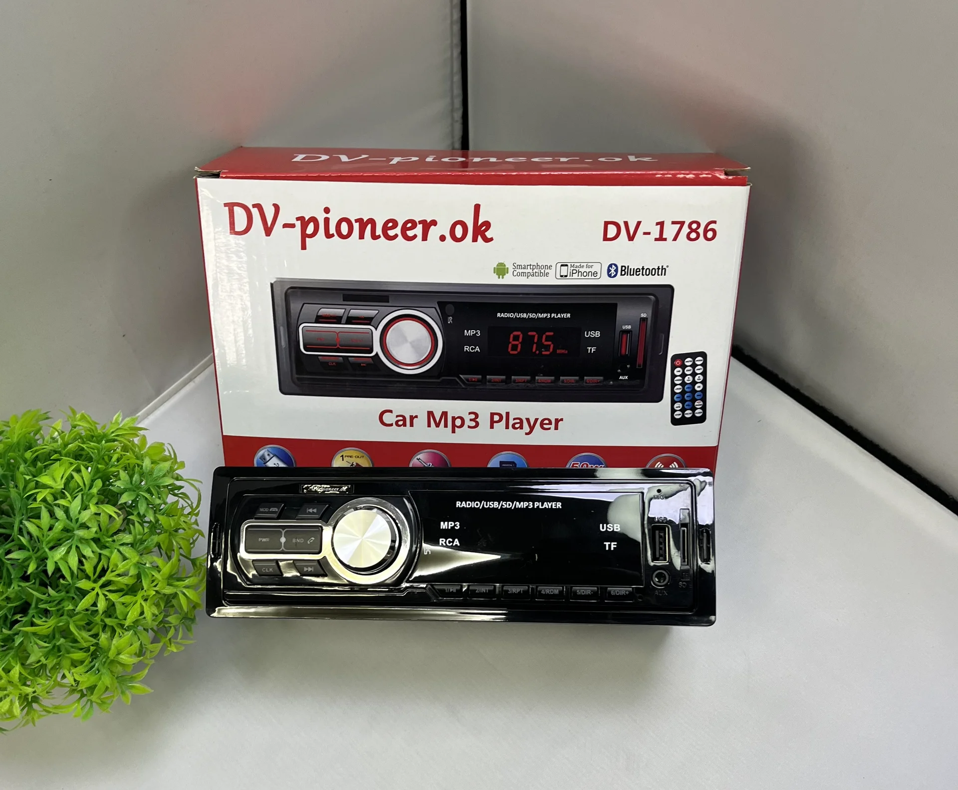 Автомагнитола 1Din DV-Pioneer.ok DV-1786 (пульт) - миниатюра 3