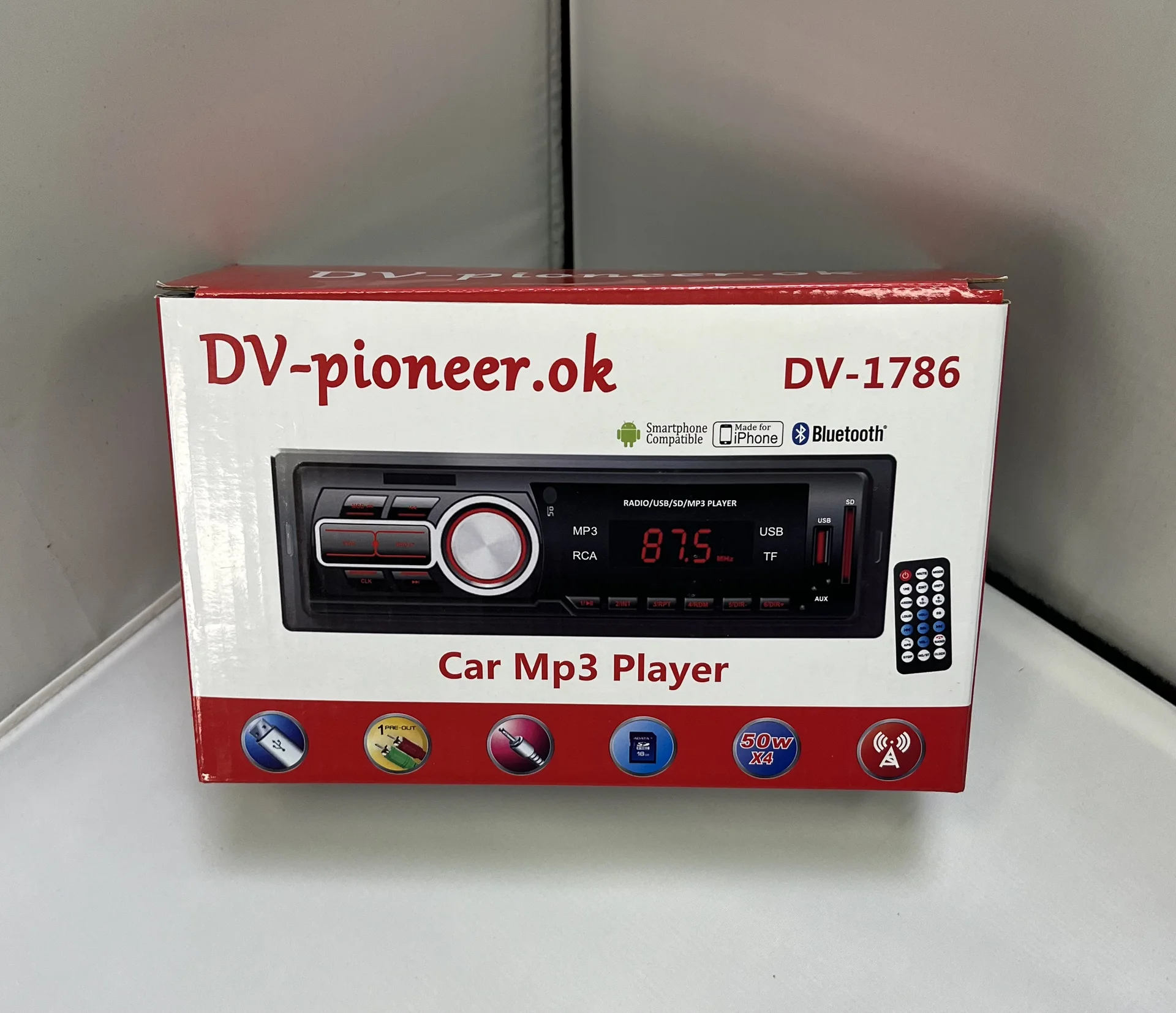 Автомагнитола 1Din DV-Pioneer.ok DV-1786 (пульт) - миниатюра 4