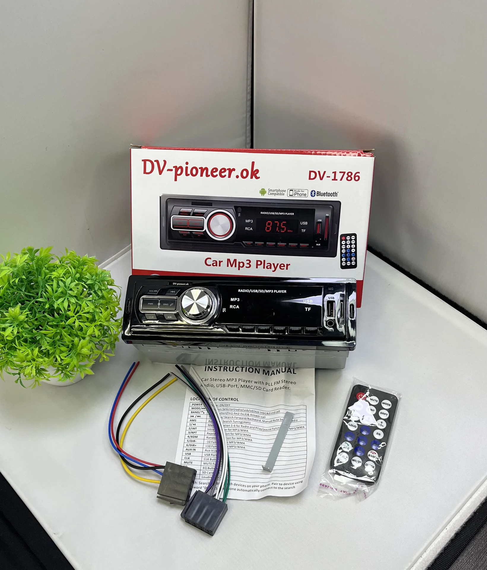 Автомагнитола 1Din DV-Pioneer.ok DV-1786 (пульт) - миниатюра 6