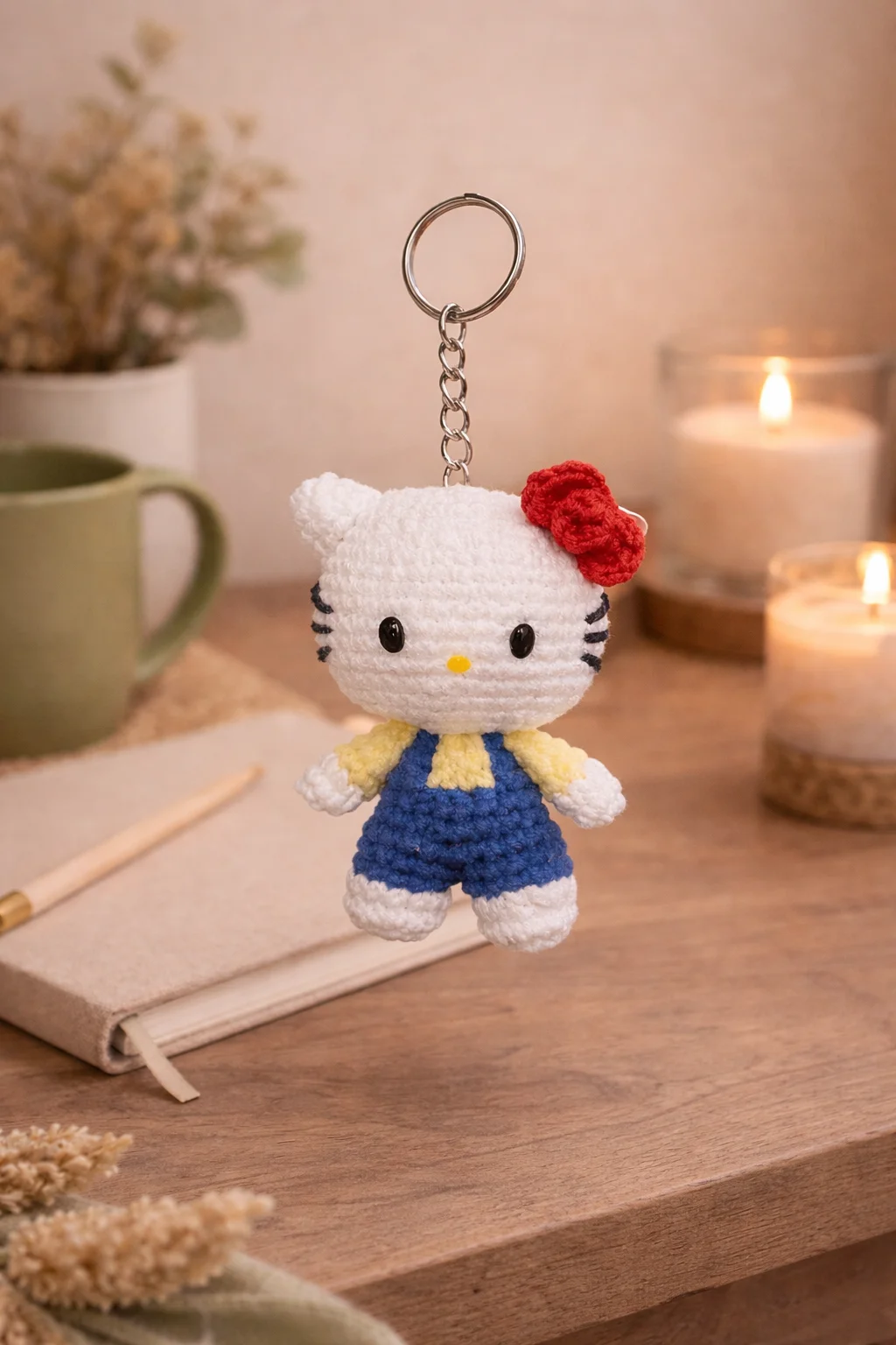 вязанный брелок hello kitty - миниатюра 2