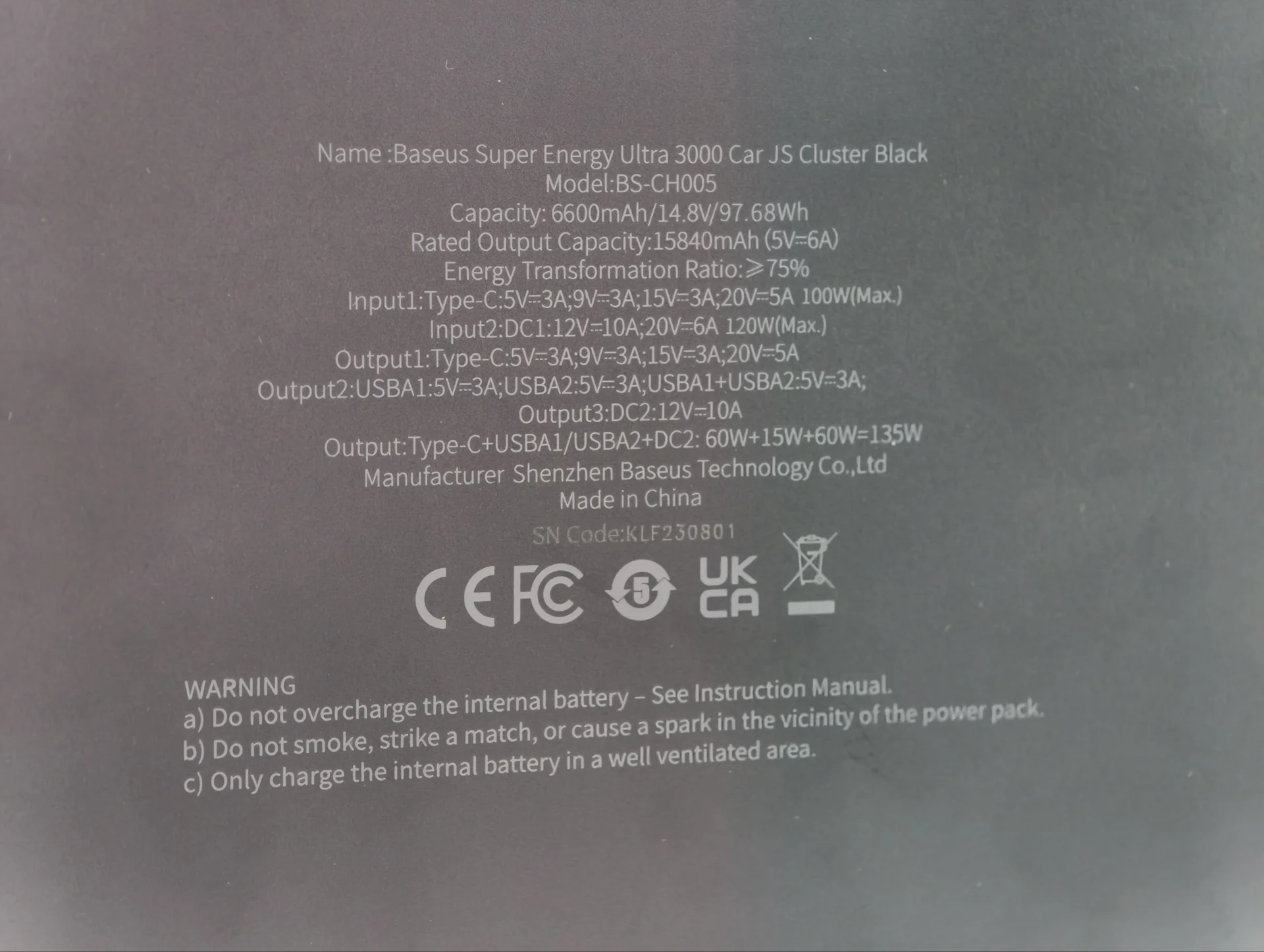 Baseus 3000A 26800mah пусковое пзу pd 100w - миниатюра 5