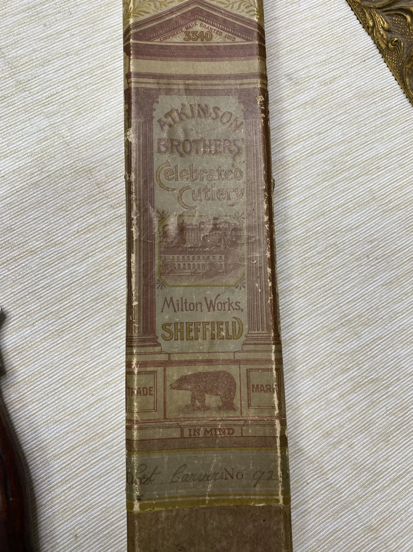 Редкий антикварный нож Atkinson Brothers Шеффилд - миниатюра 7