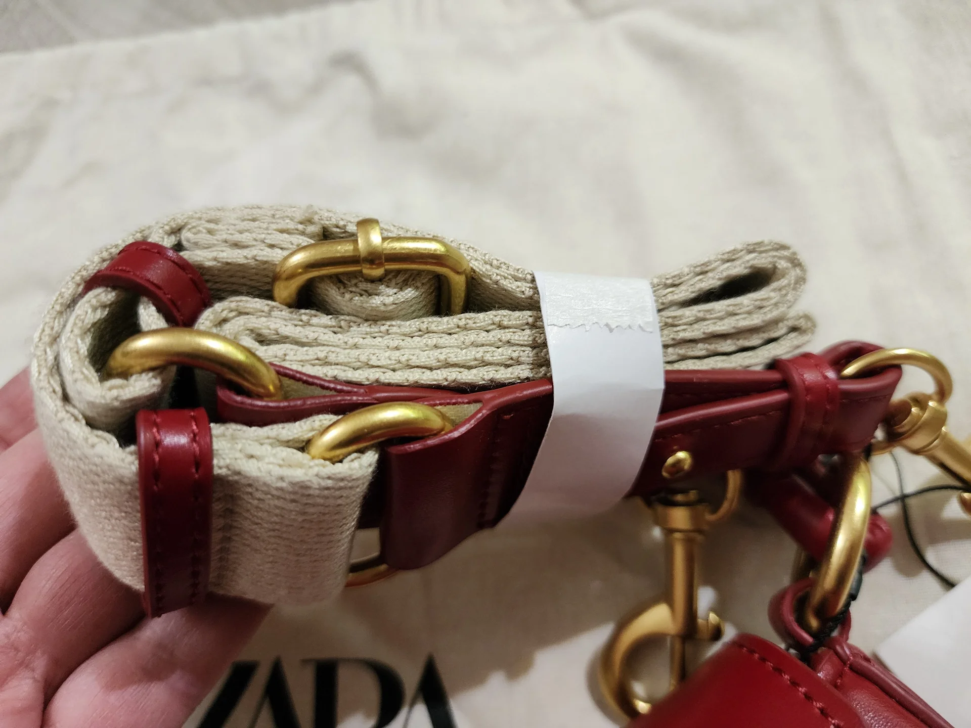 Сумка женская zara кожзам красная оригинал новая - миниатюра 2