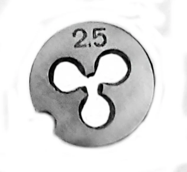 Плашка М2,5х0,45, 9ХС, основной шаг, 15/3 мм, ГОСТ 7740-71, СССР. - миниатюра 2