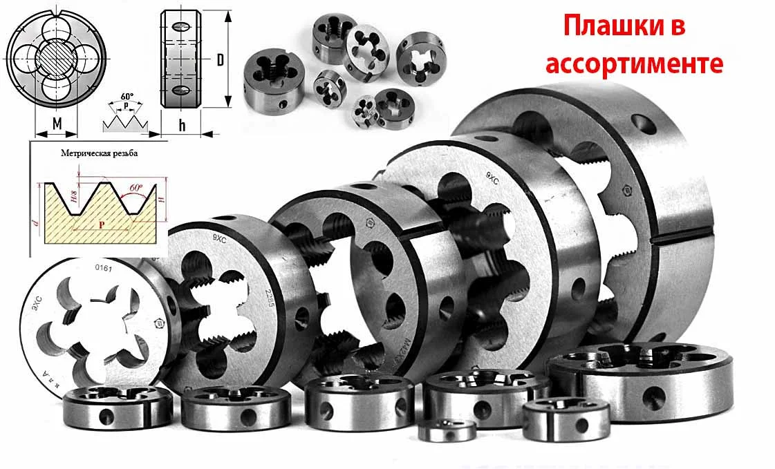 Плашка М25х1,5, 9ХС, мелкий шаг, 55/16 мм, ГОСТ 7740-71. - миниатюра 15