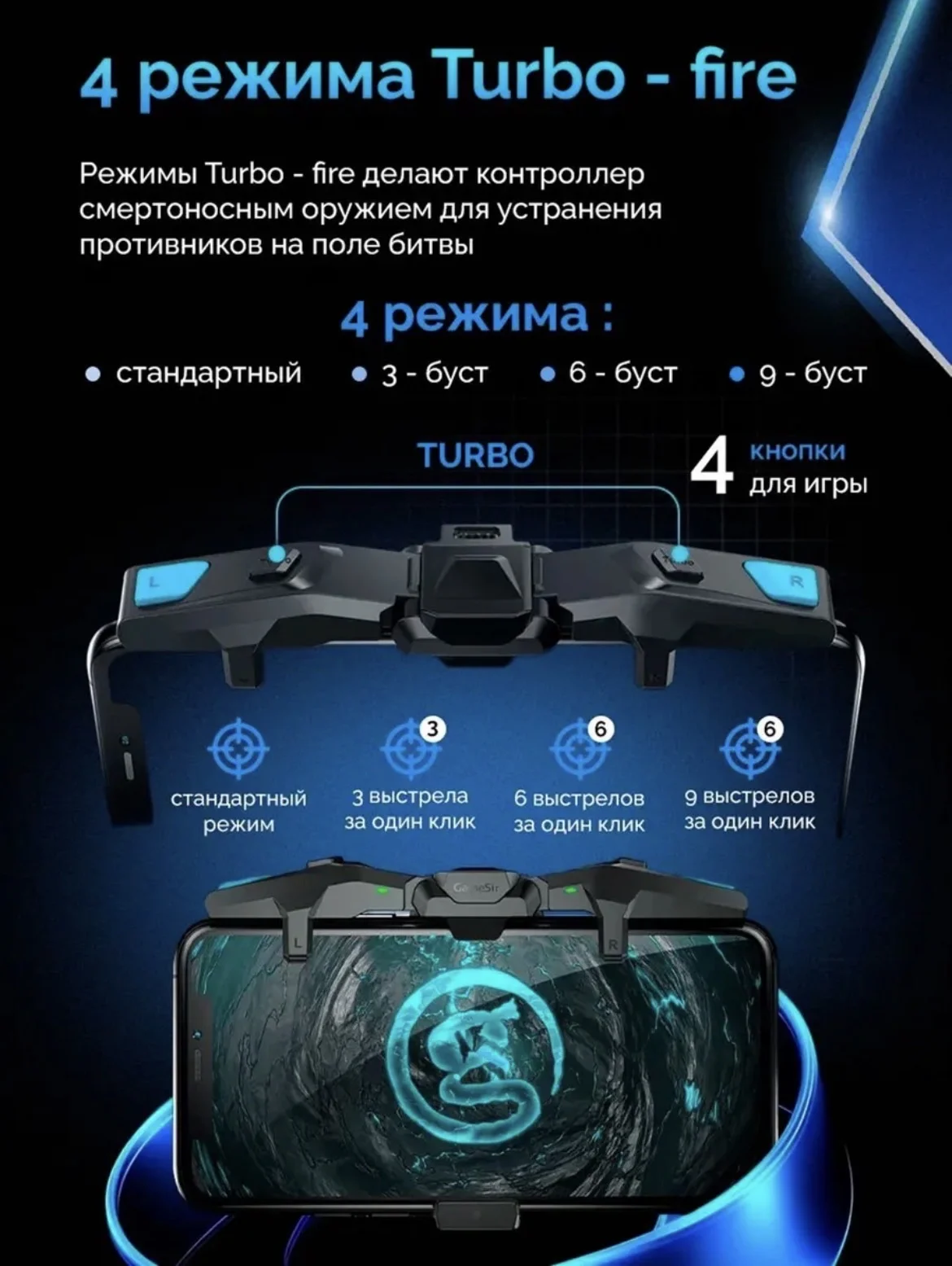 Мобильный геймпад Gamesir F4, Новый - миниатюра 3