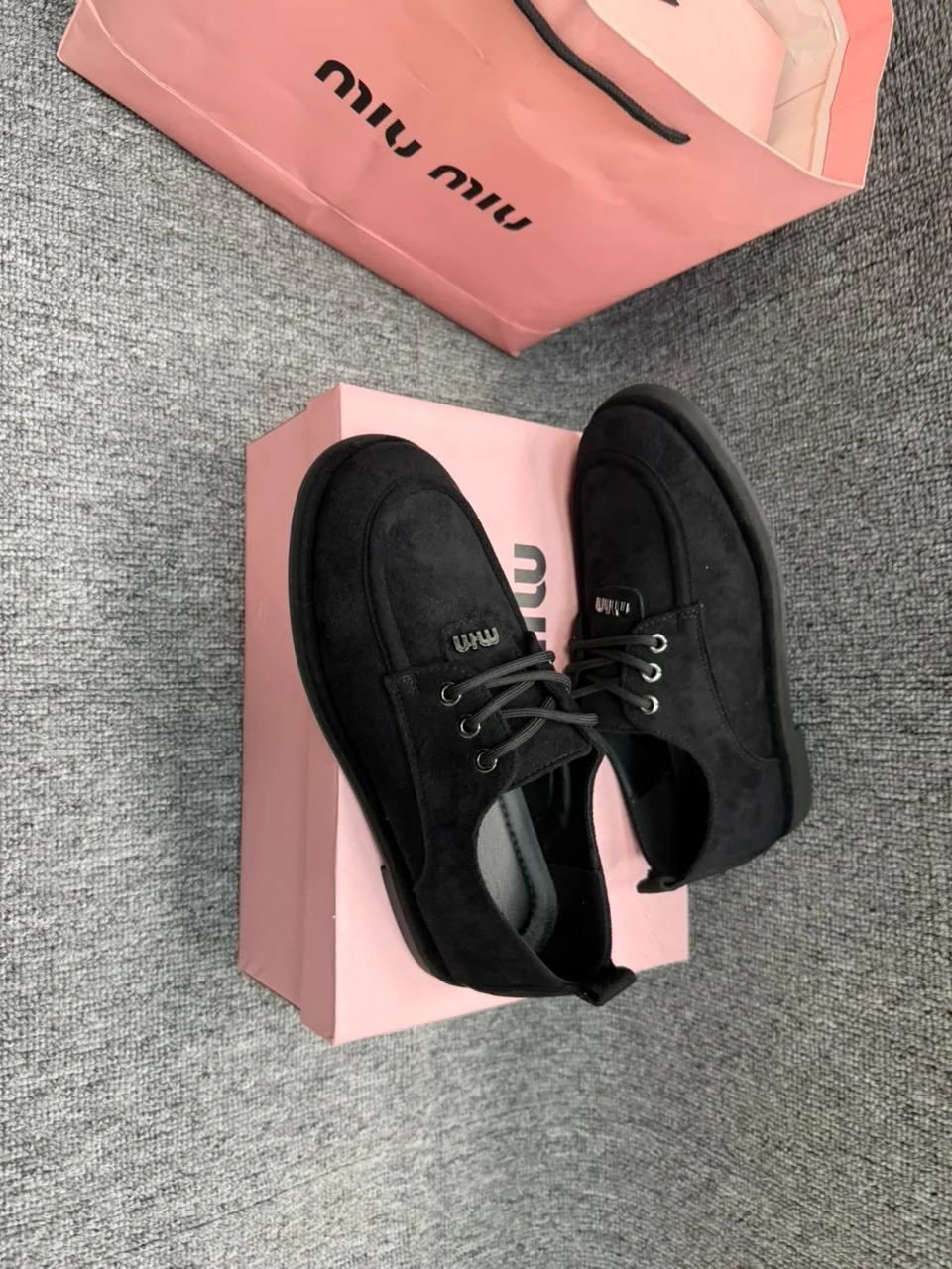Туфли лоферы miu miu замшевые новые - миниатюра 3