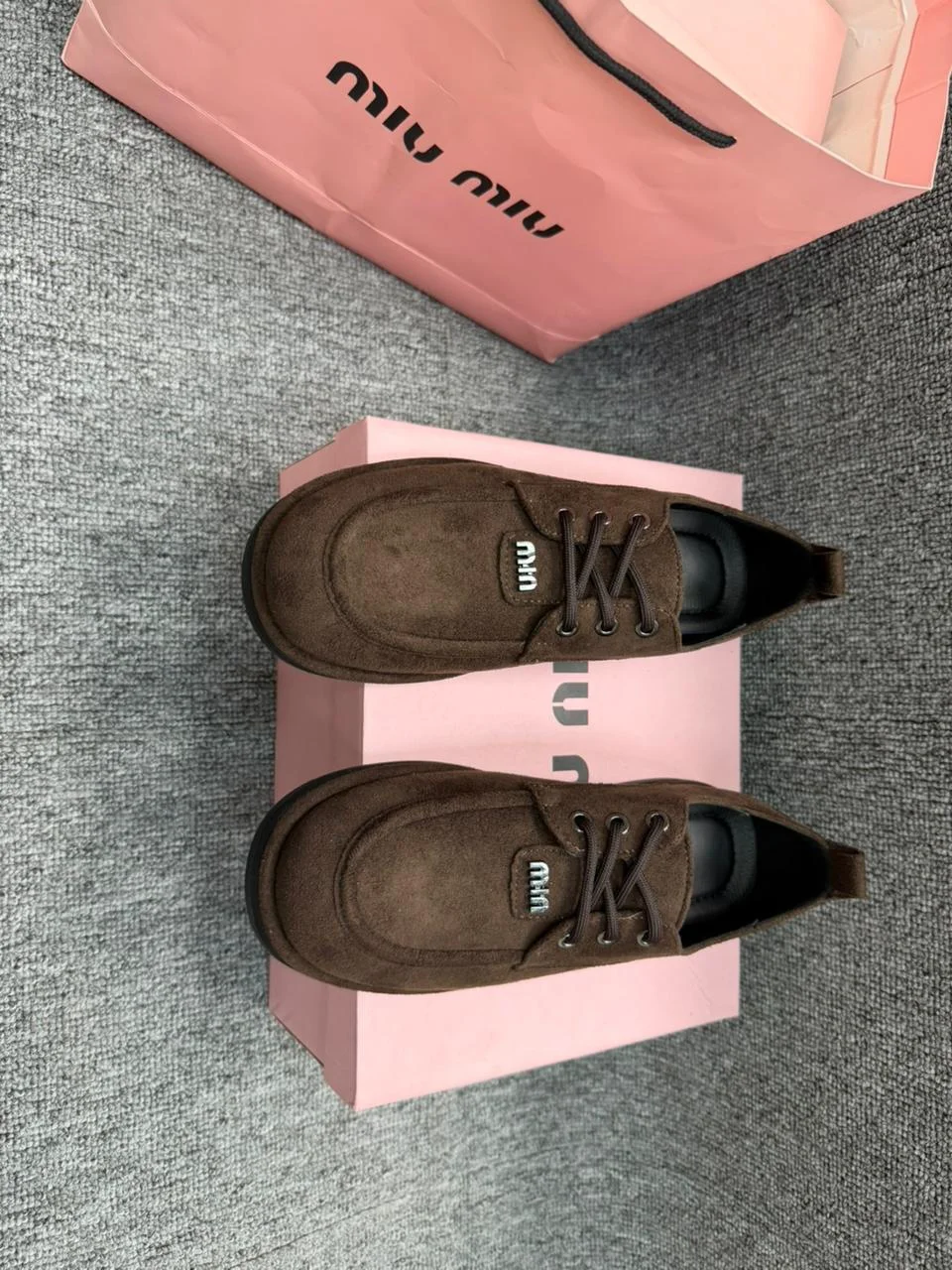 Туфли лоферы miu miu замшевые новые - миниатюра 4