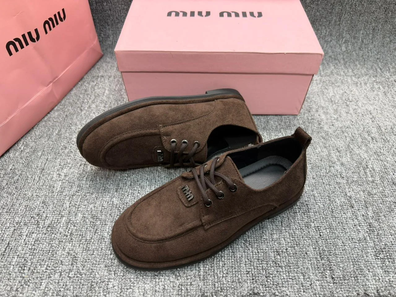 Туфли лоферы miu miu замшевые новые - миниатюра 5