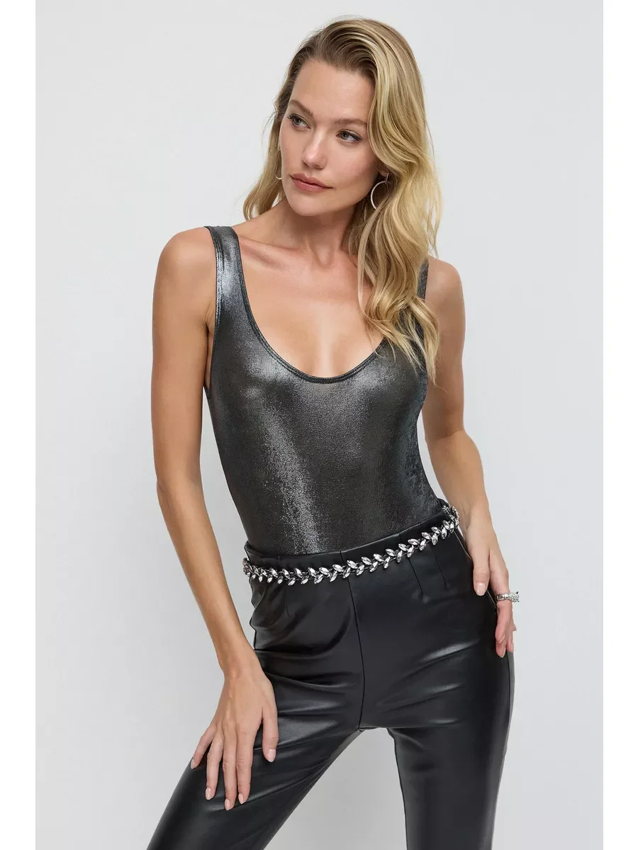 Сияющее боди-майка Metallic Anthracite (Новое с биркой) - изображение 1