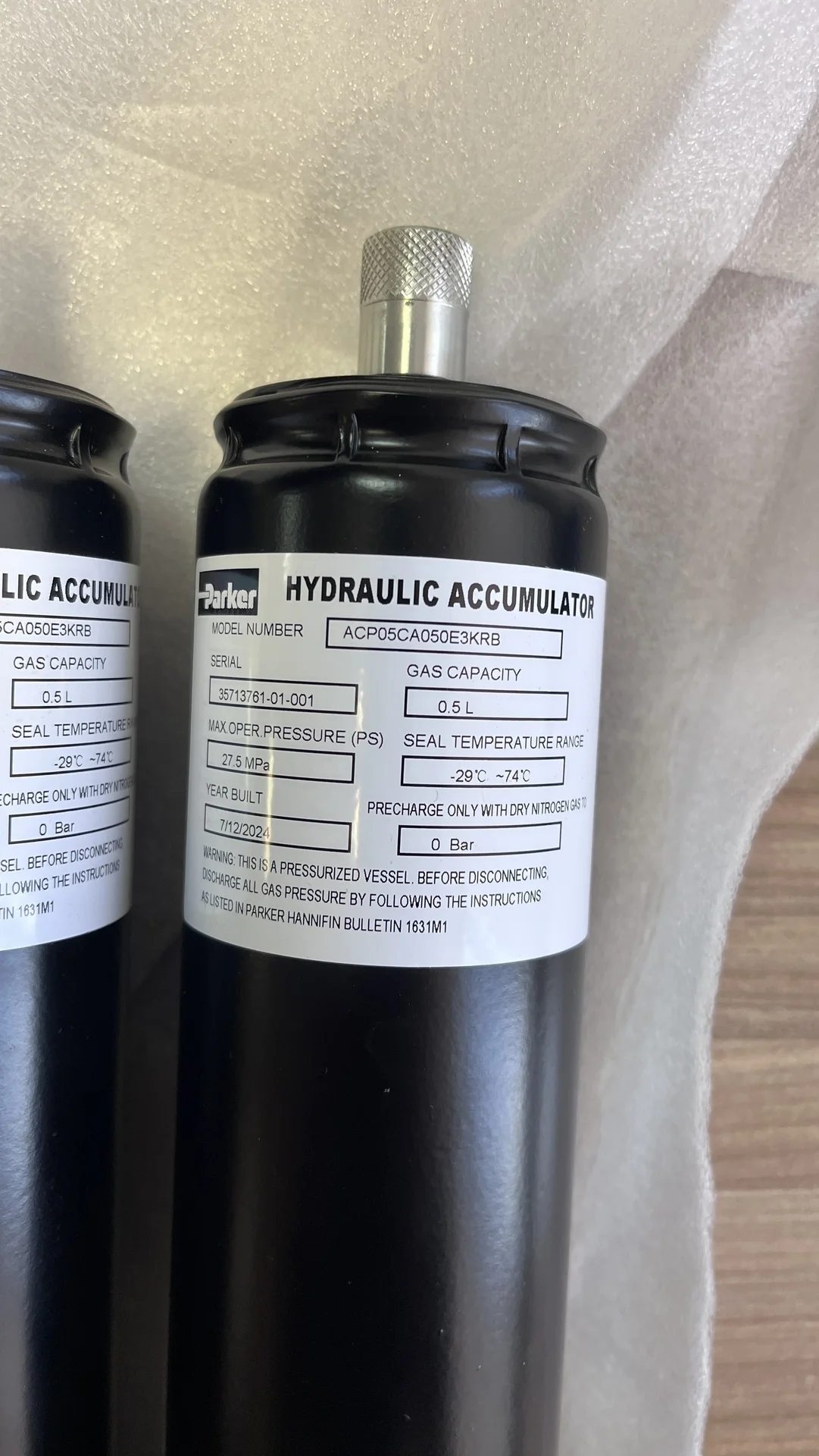 Гидроаккумулятор Parker ACP05CA050E3KRB 0,5 л 275 бар новый - миниатюра 4