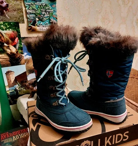 Сапоги Trollkids Girls Holmenkollen Snow Boots Teal/Aqua. - изображение 1
