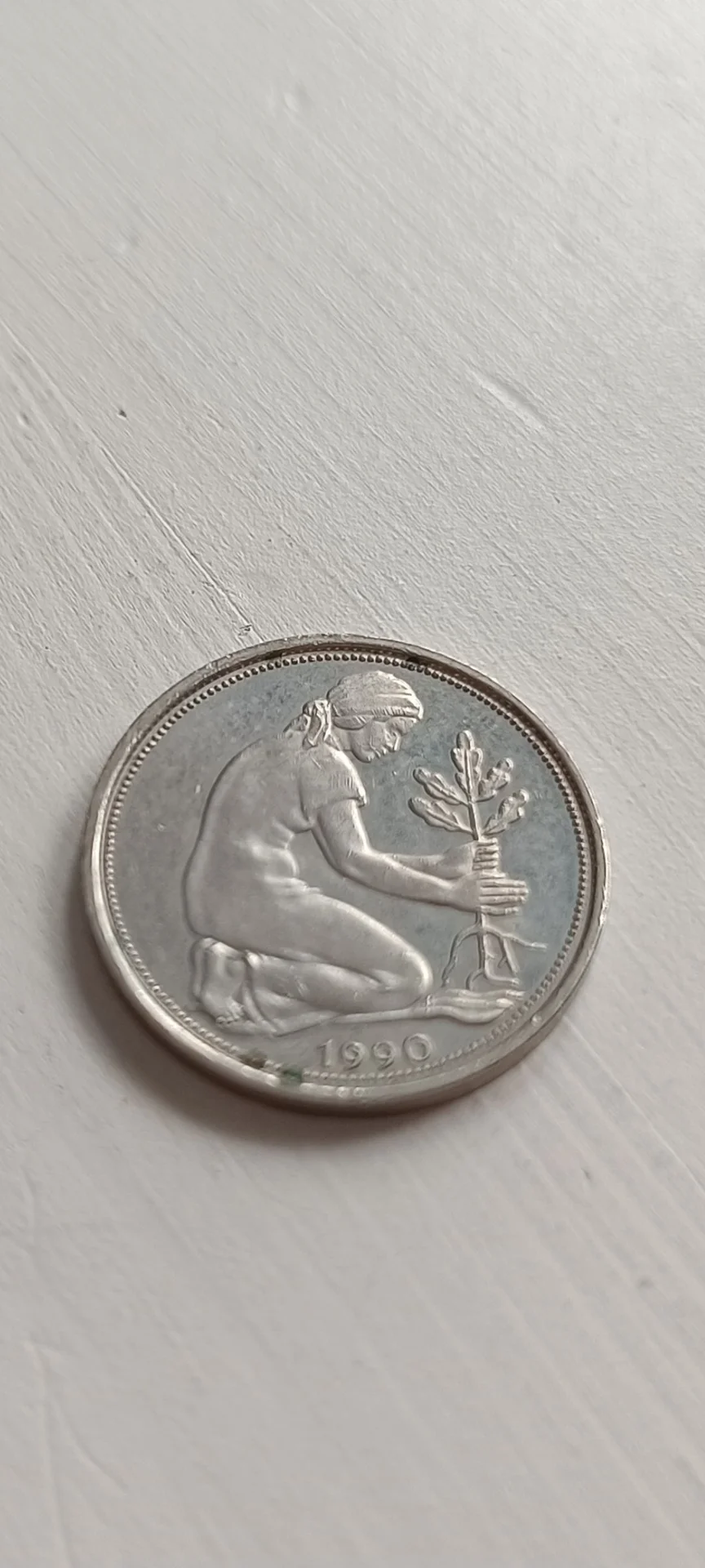 Монета 50 пфеннигов 1990 Германия - миниатюра 2