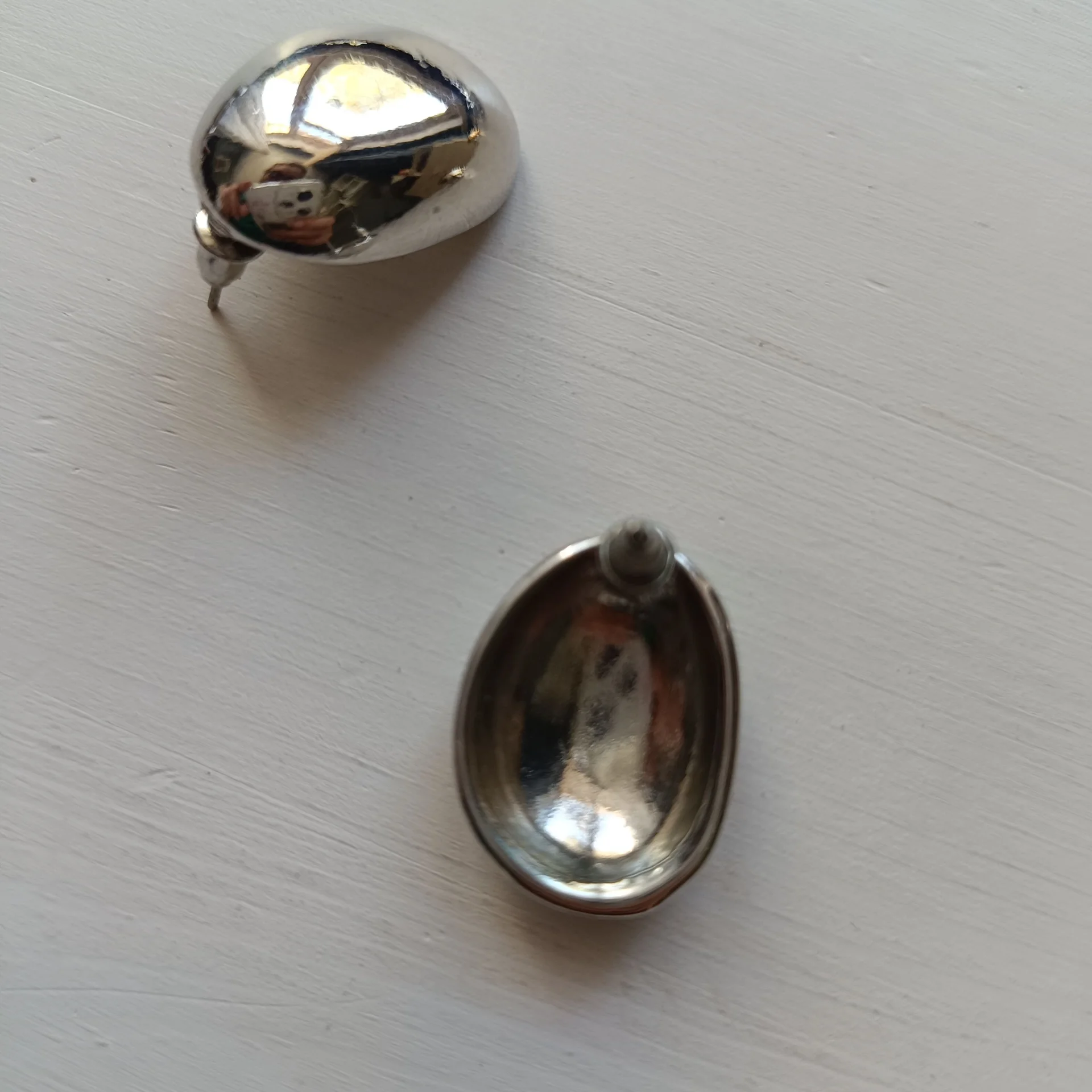 Серьги новые металлические капли - миниатюра 4