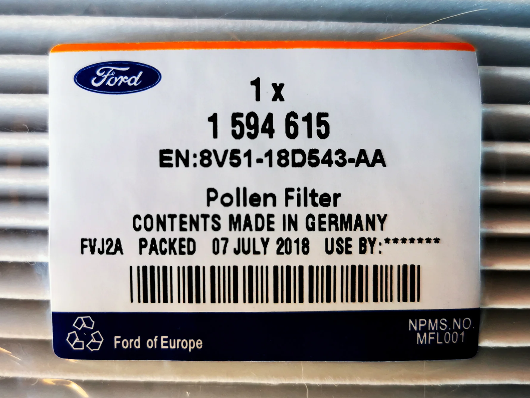 Фильтр салона Ford 1594615 - изображение 1