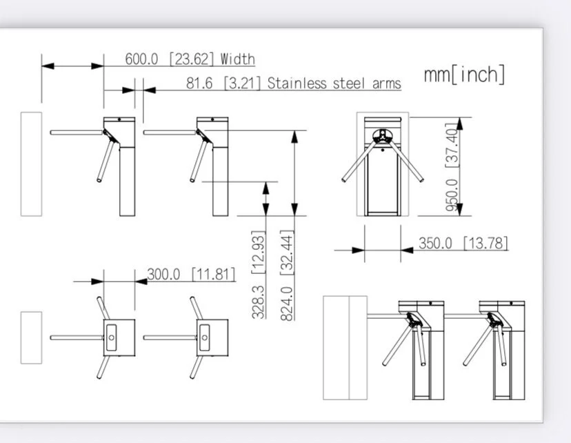 Турникет-трипод DHI-ASGG100BL 100-240B - миниатюра 3