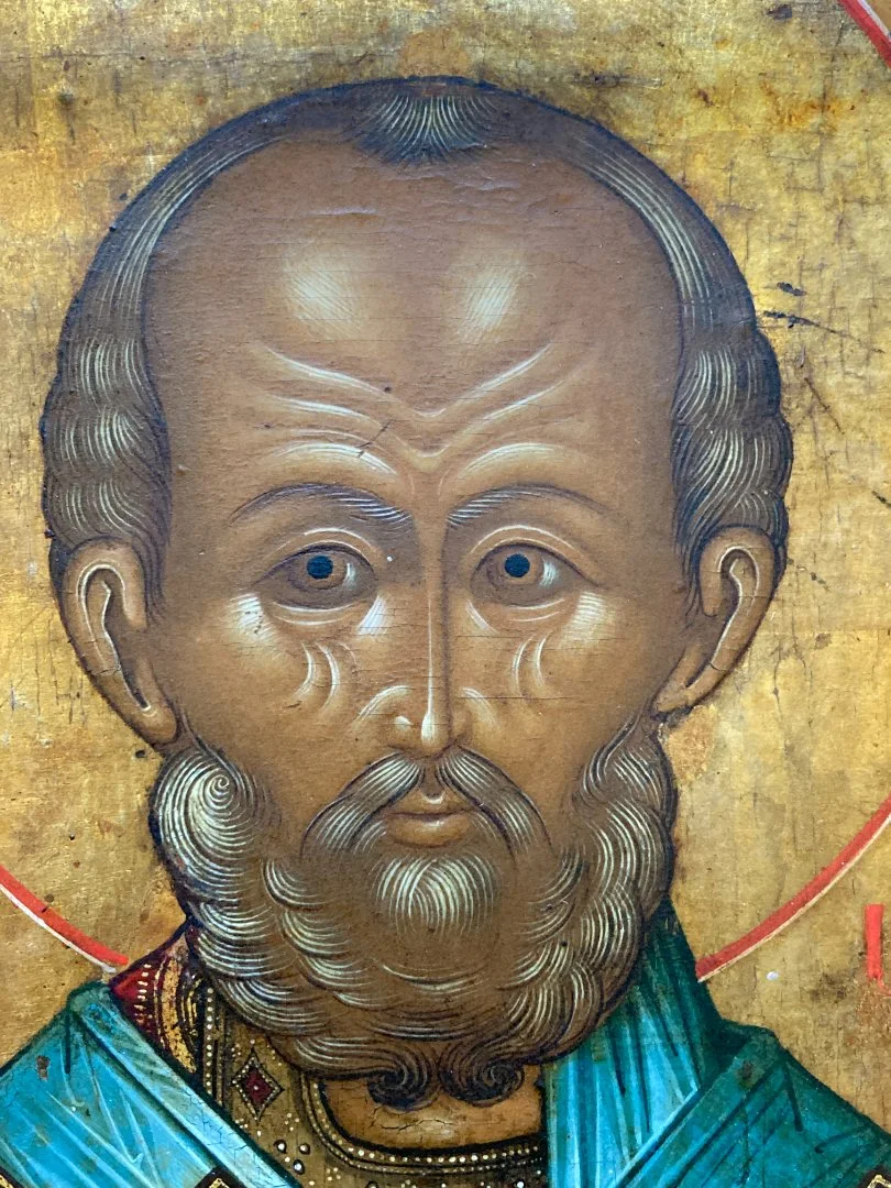 Икона / Николай Чудотворец / Палех / 19 век - миниатюра 7