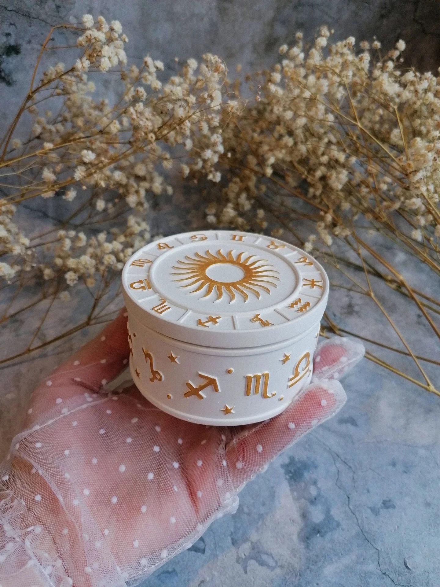 гипсовая шкатулка "знаки зодиака" 🔮 - изображение 1