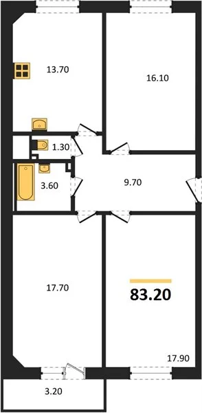 3-х комнатная квартира в Окопице - миниатюра 9