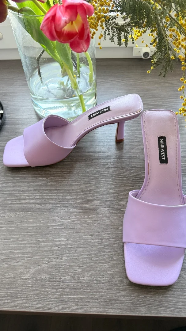 Женские туфли мюли Nine West, лавандовые, каблук - миниатюра 3