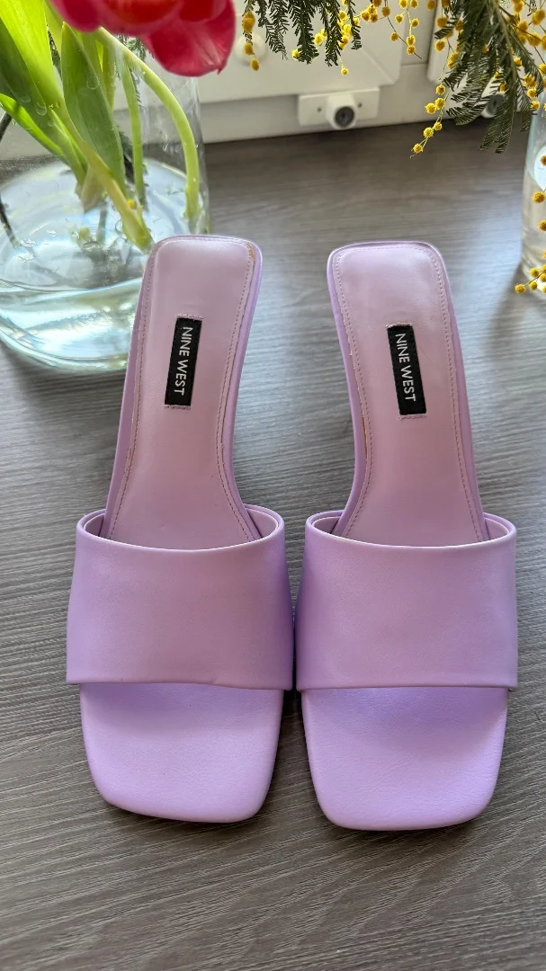 Женские туфли мюли Nine West, лавандовые, каблук - миниатюра 4