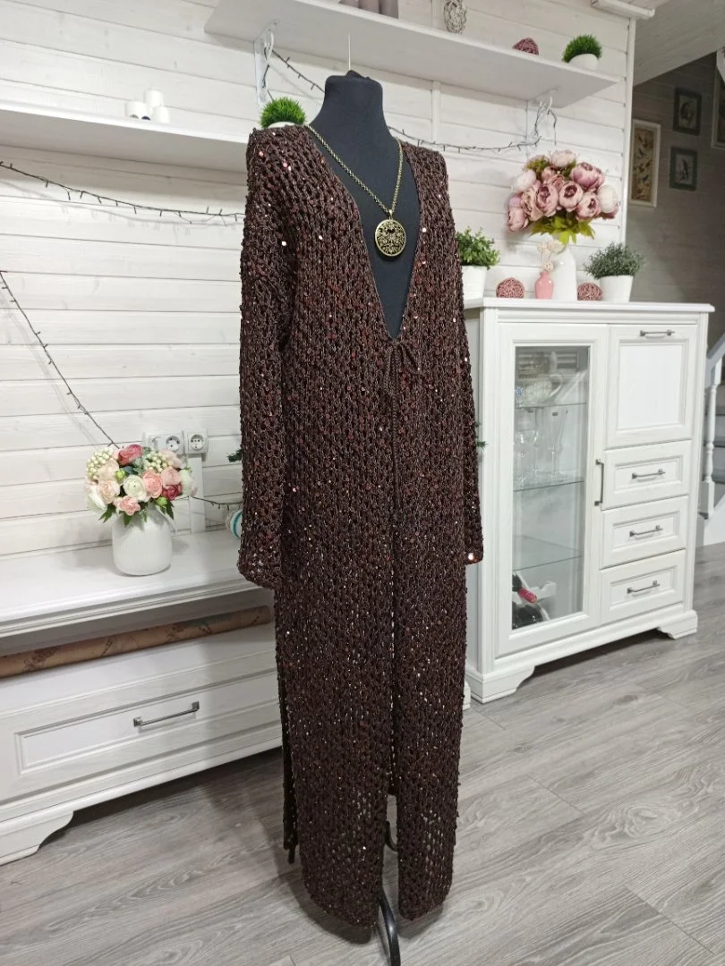 Кардиган пляжный с пайетками - миниатюра 6